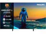 PHILIPS OLED-Fernseher "77OLED810/12", Energieeffizienz: F (A-G), schwarz, 77, Fernseher, Ambilight, P5 AI Picture Engine, Dolby Vision & HDR10+, Dolby Atmos