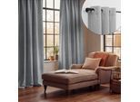 Vorhang NEUTEX FOR YOU "SALITOS-NXFR", hellgrau, B:200cm H:145cm, Polyester, Gardinen, Dim-Out / verdunkelnd - schwer entflammbar / FR