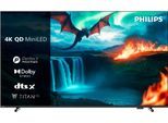PHILIPS QLED Mini LED-Fernseher "75MLED810/12", Energieeffizienz: F (A-G), schwarz, 75 ″, Fernseher, P5 Perfect Picture Engine, HDR10+, Dolby Atmos, Alexa intergriert