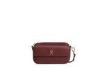 Umhängetasche TOMMY HILFIGER "TH ICON CAMERA BAG", Mädchen, Gr. B/H/T: 22cm x 12cm x 7cm, rot (braun), Lederimitat, Taschen Umhängetasche, Damen Clutch, Schultertasche mit goldfarbenem TH-Logo