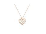 Dkeniz Anhänger mit Kette Herz 925/- Sterling Silber vergoldet rot Zirkonia Weiß