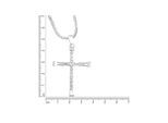 Zeeme Basic Halskette Silber 925 poliert mit Kreuz-Anhänger 55cm lang Königskette 2,2mm breit