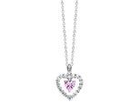Julie Julsen Anhänger mit Kette 925 Silber rhodiniert Herz Zirkonia weiß rosa