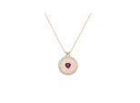 Dkeniz Anhänger mit Kette Herz 925/- Sterling Silber vergoldet rot Zirkonia Weiß