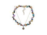 Steuer Modeschmuck Collier Set Perlmuttcollier und Kette mit Anhänger