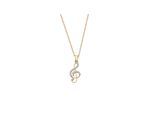 Dkeniz Anhänger mit Kette 925/- Sterling Silber rosevergoldet Glänzend 46cm Zirkonia Weiß