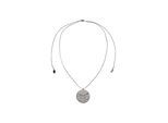 Steuer Modeschmuck Anhänger mit Kette Metall matt 96cm Keramik weiß mit Struktur