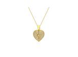 Dkeniz Anhänger mit Kette 925/- Sterling Silber vergoldet Glänzend 38+5cm Zirkonia Weiß
