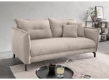 Ecksofa HOME AFFAIRE "Lazio modern und bequem, schmale Armlehnen, tolle Detailverarbeitung", beige, B:255cm H:94cm T:110cm, 93% Polyester, 7% Polyamid, Sofas, Ecksofa, zwei verschiedene Fußfarben wählbar