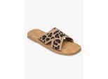 Sandale ROXY "ANDREYA LEO", Damen, Gr. 39, leopard print, Synthetik, Schuhe Sandale, Pantolette, Sommerschuh mit Leo-Muster