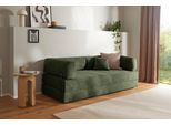 Schlafsofa HOMSY BY ANA JOHNSON "Folda Dauerschläfer, B: 206 cm, Liegefl. 181x198 cm", grün, B:206cm H:72cm T:94cm, Sofas, Schlafsofa, mit Bett-/Schlaffunktion, inkl. 1x Zierkissen, Tonnentaschenfederkern