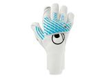 Torwarthandschuhe UHLSPORT "Torwarthandschuhe FM Cybertec Absolutgrip SC", Herren, Gr. 7.5, weiß (weiß, cyberblau, schwarz), Obermaterial: 81% Gummi rubber. 13% Polyester PES. 6% Nylon NY., Handschuhe Torwarthandschuhe