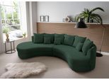 Ecksofa HOME AFFAIRE "Lazio modern und bequem, schmale Armlehnen, tolle Detailverarbeitung", grün (moosgrün), B:255cm H:94cm T:160cm, 93% Polyester, 7% Polyamid, Sofas, Ecksofa, zwei verschiedene Fußfarben wählbar