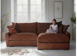 Ecksofa HOME AFFAIRE "Finca XL L-Form, B: 190 cm", terracota, B:190cm T:187cm, 100% Polyester, Sofas, Ecksofa, 4 Zierkissen, Mega-Sofa, in Cord oder Chenille-Struktur, Federkern