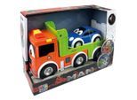 Spielzeug-LKW HAPPY PEOPLE "MAN KIDS Autotransporter mit PKW", bunt, Spielzeugfahrzeuge, KinderB:16cm H:6cm T:9cm, Kunststoff, Spielzeug-LKW, mit Licht und Sound, B:16cm H:6cm T:9cm