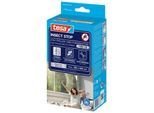 tesa® Klett-Fliegengitter INSECT STOP Premium, gegen Pollen und Insekten, zum Befestigen an Fensterrahmen, L 1300 x B 1500 mm, anthrazit-transparent