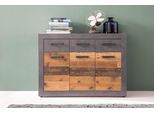 Kommode HOME AFFAIRE "Ilana", graphit grau matera, B:117cm H:86cm T:37cm, Kunststoff, Sideboards, Kommode, Kommode mit 3 Türen & 3 Schubladen - (B/T/H) 117/37/86 cm