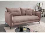 Ecksofa HOME AFFAIRE "Lazio modern und bequem, schmale Armlehnen, tolle Detailverarbeitung", rosa, B:255cm H:94cm T:110cm, 93% Polyester, 7% Polyamid, Sofas, Ecksofa, zwei verschiedene Fußfarben wählbar