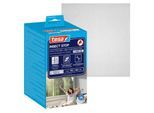 tesa® Klett-Fliegengitter INSECT STOP Premium, gegen Pollen und Insekten, zum Befestigen an Fensterrahmen, L 1500 x B 1800 mm, anthrazit-transparent