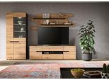 Wohnwand HOME AFFAIRE "REHAT, TOPSELLER, 3-teilig, Breite 280 cm, inklusive Beleuchtung", braun (basalt grau, artisan eiche nachbildung), B:280cm H:190cm T:44cm, Holzwerkstoff, Kastenmöbel-Sets, Wohnwand, Kombination, Anbauwand, Set, Wohn-Set, Wohnzimmer-Set, Schrankwand