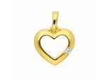 Herzkette ADELIA´S "Halskette - Herzkette mit Anhänger Herz mit Zirkonia aus 333", gold, Halsketten, Damen, Gelbgold 333 Gold, Gelbgold 333, Gold, Herzkette, Schmuckset mit bis 45 cm stufenlos verstellbarer 925 Silber Halskette