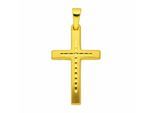 Kreuzkette ADELIA´S "Halskette - Kreuzkette mit Kreuz Anhänger aus 333 Gold", gold, Halsketten, Damen, Gelbgold 333 Gold, Gelbgold 333, Gold, Kreuzkette, Schmuckset mit bis 45 cm stufenlos verstellbarer 925 Silber Halskette