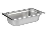 Aufbewahrungssystem APS "GN 1/4 Behälter 26,5 x 16,2 cm", silberfarben, B:16cm H:6,5cm L:26,5cm, Edelstahl, Lebensmittelaufbewahrungsbehälter, Gastronorm-Behälter, zum Anrichten und Lagern von Speisen