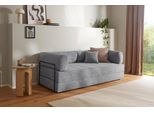 Schlafsofa HOMSY BY ANA JOHNSON "Folda Dauerschläfer, B: 206 cm, Liegefl. 181x198 cm", grau, B:206cm H:72cm T:94cm, Sofas, Schlafsofa, mit Bett-/Schlaffunktion, inkl. 1x Zierkissen, Tonnentaschenfederkern