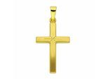 Kreuzkette ADELIA´S "Halskette - Kreuzkette mit Kreuz Anhänger aus 333 Gold", gold, Halsketten, Damen, Gelbgold 333 Gold, Gelbgold 333, Gold, Kreuzkette, Schmuckset mit bis 45 cm stufenlos verstellbarer 925 Silber Halskette