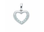 Kettenanhänger ADELIA´S "Herzanhänger 333 Weißgold ( 8K ) mit Zirkonia", silber, Schmuckanhänger, Damen, mit Zirkonia, Gold, Kettenanhänger, Goldanhänger Herz