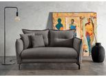 Ecksofa HOME AFFAIRE "Lazio modern und bequem, schmale Armlehnen, tolle Detailverarbeitung", grau, B:255cm H:94cm T:110cm, 93% Polyester, 7% Polyamid, Sofas, Ecksofa, zwei verschiedene Fußfarben wählbar