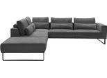 Ecksofa MUSTERRING "JustB PM100", grau, B:308cm H:88cm T:200cm, 85% Polyester, 15% Viskose, Sofas, Ecksofa, wahlweise mit Funktion und Kissen, mit Metallkufe, Maße 200 x 308 cm