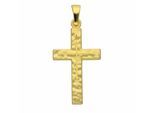 Kreuzkette ADELIA´S "Halskette - Kreuzkette mit Kreuz Anhänger aus 333 Gold", gold, Halsketten, Damen, Gelbgold 333 Gold, Gelbgold 333, Gold, Kreuzkette, Schmuckset mit bis 45 cm stufenlos verstellbarer 925 Silber Halskette