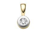 Kettenanhänger ADELIA´S "Anhänger 585 Gold ( 14K ) mit 1 Brillant ( 0,1 ct )", silber, Schmuckanhänger, Damen, 0,1 VVS = sehr sehr kleine Einschlüsse, Gold, Kettenanhänger, Goldanhänger
