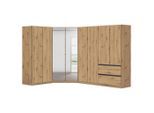Rauch Möbel Eckkleiderschrank, Eiche Artisan, Holzwerkstoff, 8 Fächer, 2 Schublade(n) Schubladen, 208x197x298 cm, Blauer Engel, Goldenes M, BQ - Bündnis für Qualität, Made in Germany, Schrankfront mit Spiegel, Schlafzimmer, Kleiderschränke, Eckschränke