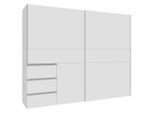Carryhome Schwebetürenschrank, Weiß, Holzwerkstoff, 3 Fächer, 3 Schublade(n) Schubladen, 250x200x61 cm, Typenauswahl, in verschiedenen Größen erhältlich, Holzdekoren erhältlich, Schlafzimmer, Kleiderschränke, Schwebetürenschränke