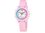 Quarzuhr CALYPSO WATCHES "My First Watch", rosa (rosa, weiß, blau, pink), Armbanduhren, Kinder, Quarzuhr, Armbanduhr, Silikonarmband, analog