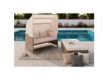 Ambia Garden Gartenmuschel, Beige, Metall, Füllung: Polyester, 126x143x149 cm, verstellbares Dach, Loungemöbel, Sonneninseln