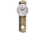 Funk-Pendelwanduhr AMS, hellbraun, anthrazit, Wanduhren, B/H/L: 23cm x 7cm x 59cm, Quarzuhr, Holz, Wohnzimmer, Esszimmer, Küche, Arbeitszimmer, Büro,Flur