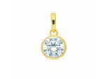 Kette mit Anhänger ADELIA´S "Damen 333 Gold Anhänger mit Zirkonia Ø 9,5 mm", gold, Halsketten, Damen, Gold, Schmuckset - Set mit Halskette
