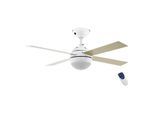 EGLO LED Deckenleuchte "LOSCIALE", weiß (weiß, braun), 1, Ø 106,6cm H: 36cm, 1 Stk., Leuchten, Ventilator mit Beleuchtung - E27 - 3 Geschwindigkeiten - 4 Flügel, LED Deckenleuchte