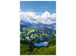 Wandbild ARTLAND "Nebelhorn bei Obersdorf Alpen Seealpsee", farbe bild(er): blau, B:80cm H:120cm, Alu Dibond, Bilder, als Alubild, Leinwandbild, Poster, Wandaufkleber in verschied. Größen