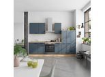 Küchenblock Easytouch Low m. Geräten Dunkelblau
