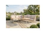 Gardenson , Braun, Sandfarben, Beige , Metall, Kunststoff, Textil , Füllung: Baumwollfüllung,Baumwollfüllung , L-Form , 126x126 cm , UV-beständig, wetterbeständig, geeignet für Balkon , Gartenmöbel, Gartenmöbel-Sets, Gartengarnituren