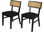 Esszimmerstuhl JAHNKE "VIENNA SIT DUO", schwarz, schwarz, schwarz, schwarz, B:47cm H:81,5cm T:50cm, Massivholz, Stühle, Esszimmerstuhl, Esszimmerstuhl (2er Set), Massivholz, gepolstert, bis 110 kg belastbar
