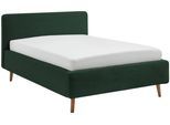 Polsterbett MEISE.MÖBEL "Mattis", grün (dunkelgrün), B:161cm H:105cm L:218cm, Bezug Bett: Cord (100% Polyester), Betten, Polsterbett, Topseller, wahlweise mit Bettkasten
