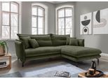 Ecksofa HOME AFFAIRE "Lazio modern und bequem, schmale Armlehnen, tolle Detailverarbeitung", grün (olive), B:255cm H:94cm T:180cm, Sofas, Ecksofa, Armlehnen verstellbar