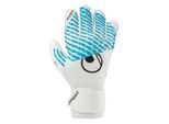 Torwarthandschuhe UHLSPORT "Torwarthandschuhe FM Cybertec Soft Pro Kids", Kinder, Gr. 6, weiß, cyberblau, schwarz, Obermaterial: 81% Gummi rubber. 13% Polyester PES. 6% Nylon NY., Handschuhe Torwarthandschuhe