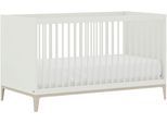 Babybett PAIDI "CUTIE LEA in Weiß, verschiedene Größen, Kinderbett", off, weiß, B:76cm H:83cm L:143cm, Holzwerkstoff, Massivholz, Babybetten, Babybett, Off-White, Massivholz-Sprossen, 4-fach höhenverstellbares Gitterbett