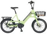 E-Bike PROPHETE "Urbanicer 3.0" Gr. 46, grün (grau, grau), Elektrofahrräder, 46cm, 20 Zoll (50,80cm), E-Bike, Pedelec, Elektrofahrrad für Damen und Herren